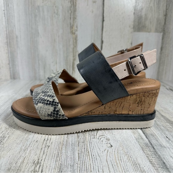 Crevo Shoes - New Crevo Vickee Cork Sling Back Wedge Heel Sandal in Snake #118